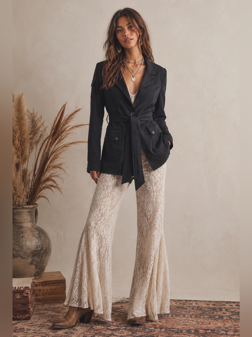 THE KOOPLES | Flowing Black Tencel Jacket